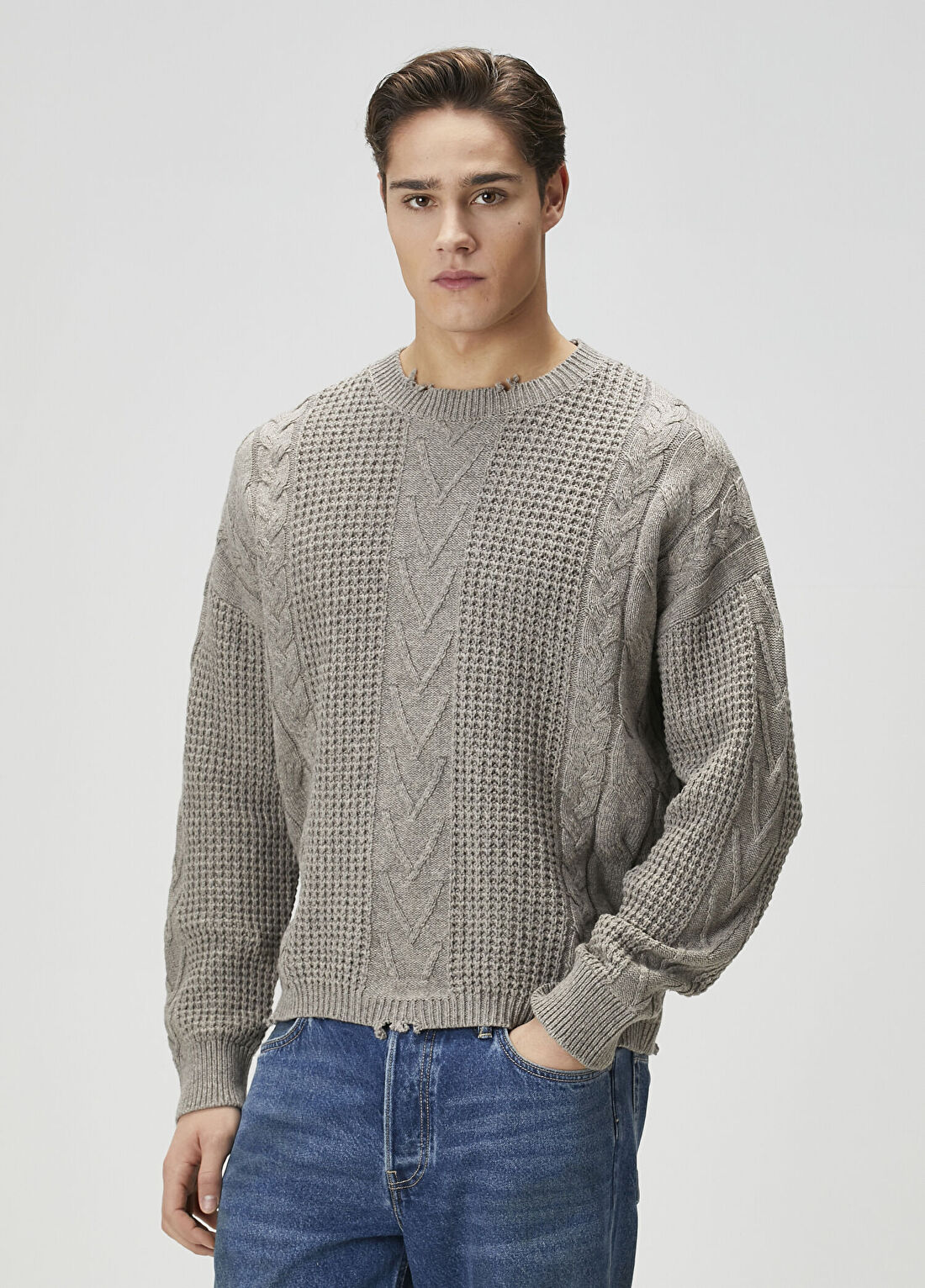 AllSaints Tenter Örgü Dokulu Yün Kazak