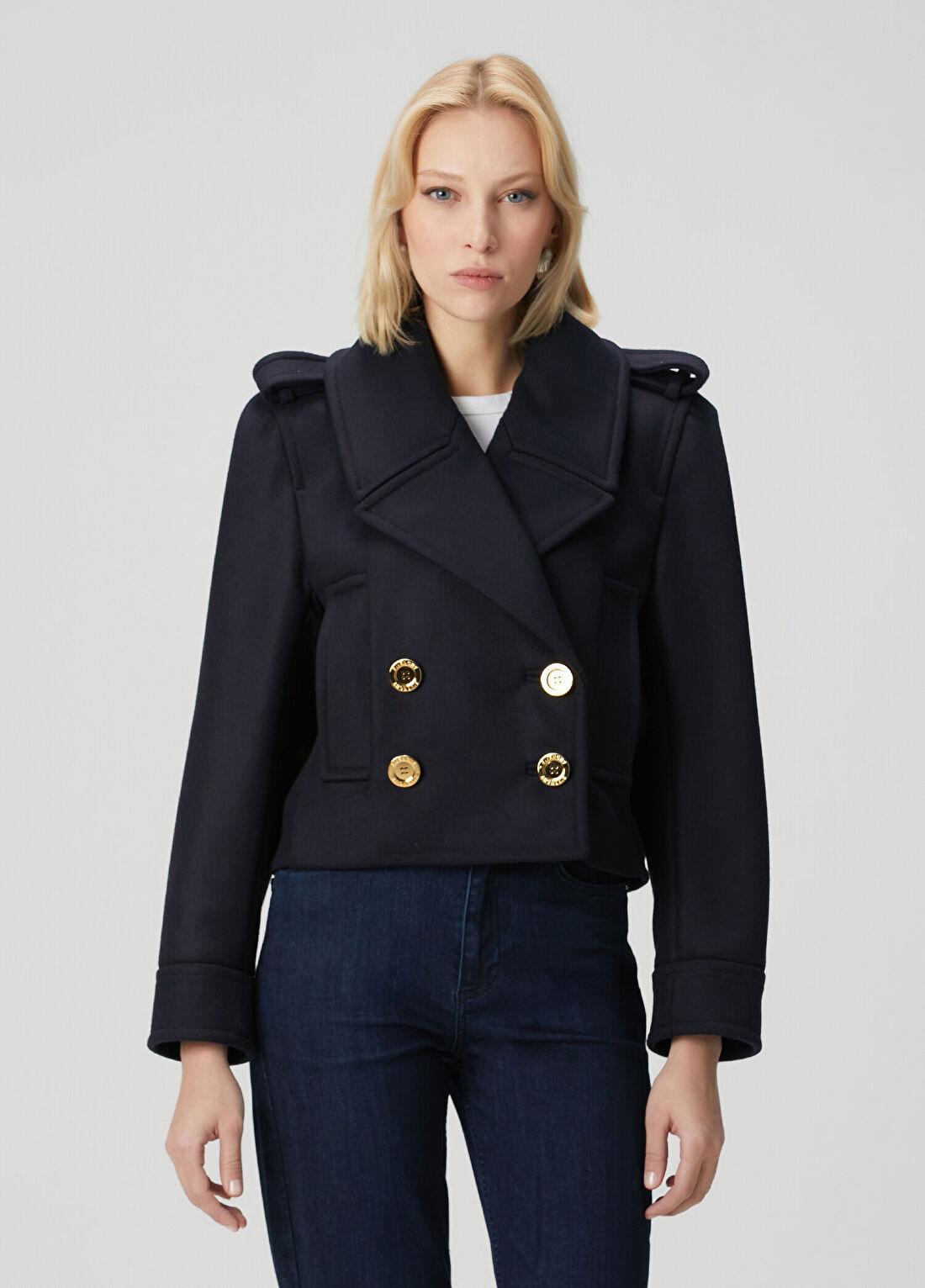 Givenchy Lacivert Yün Kaban