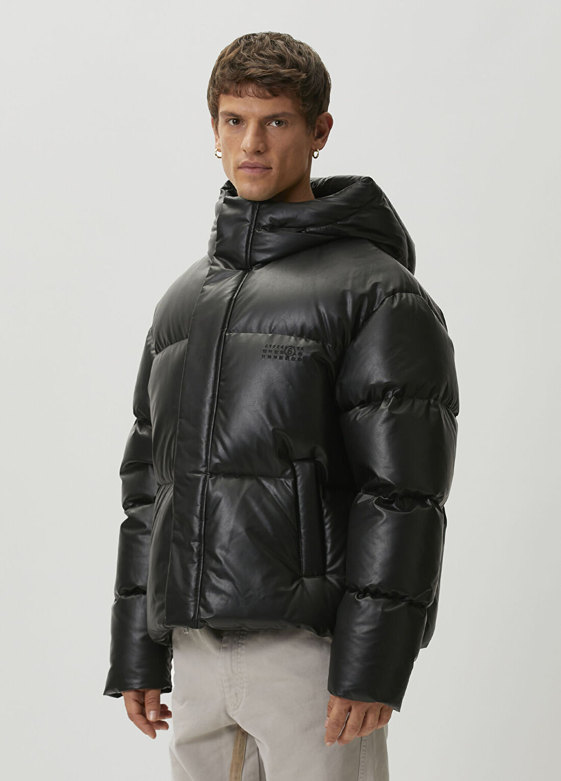 MM6 Maison Margiela Siyah Kapüşonlu Mont görsel 3