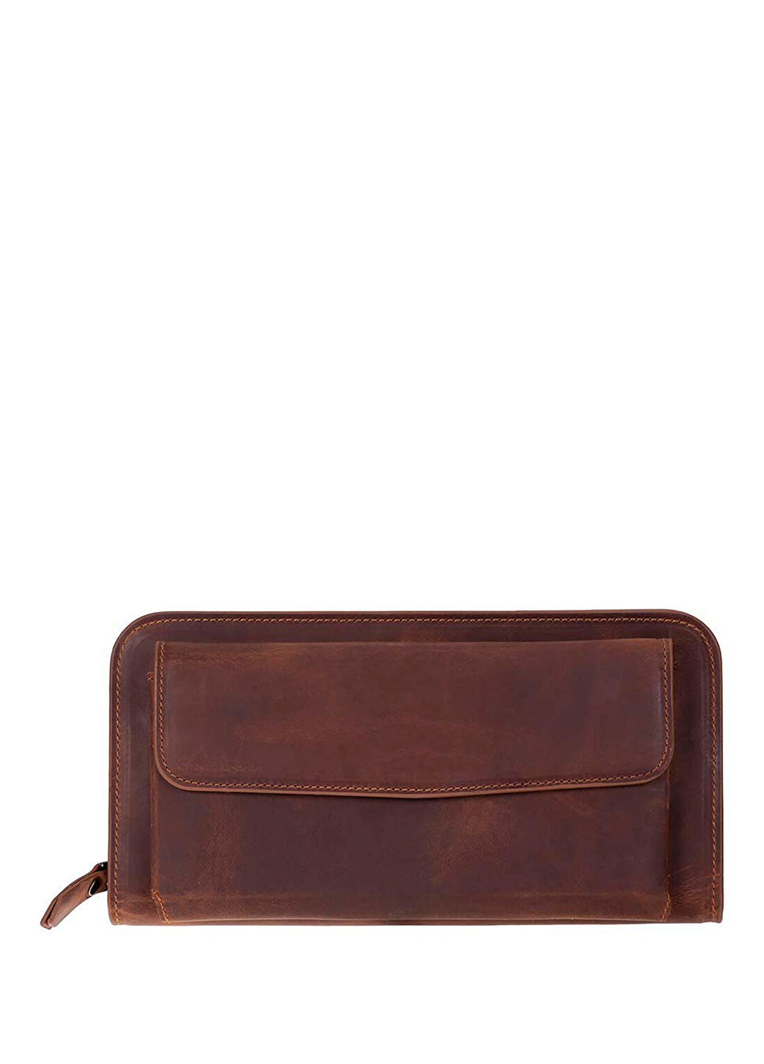 Bloominbag Faron Saddle Heritage Kahverengi Deri Telefon Bölmeli Unisex Clutch El Çantası
