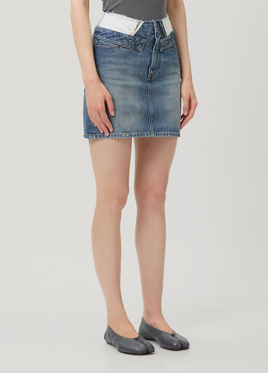 MM6 Maison Margiela Mavi Mini Denim Etek görsel 3