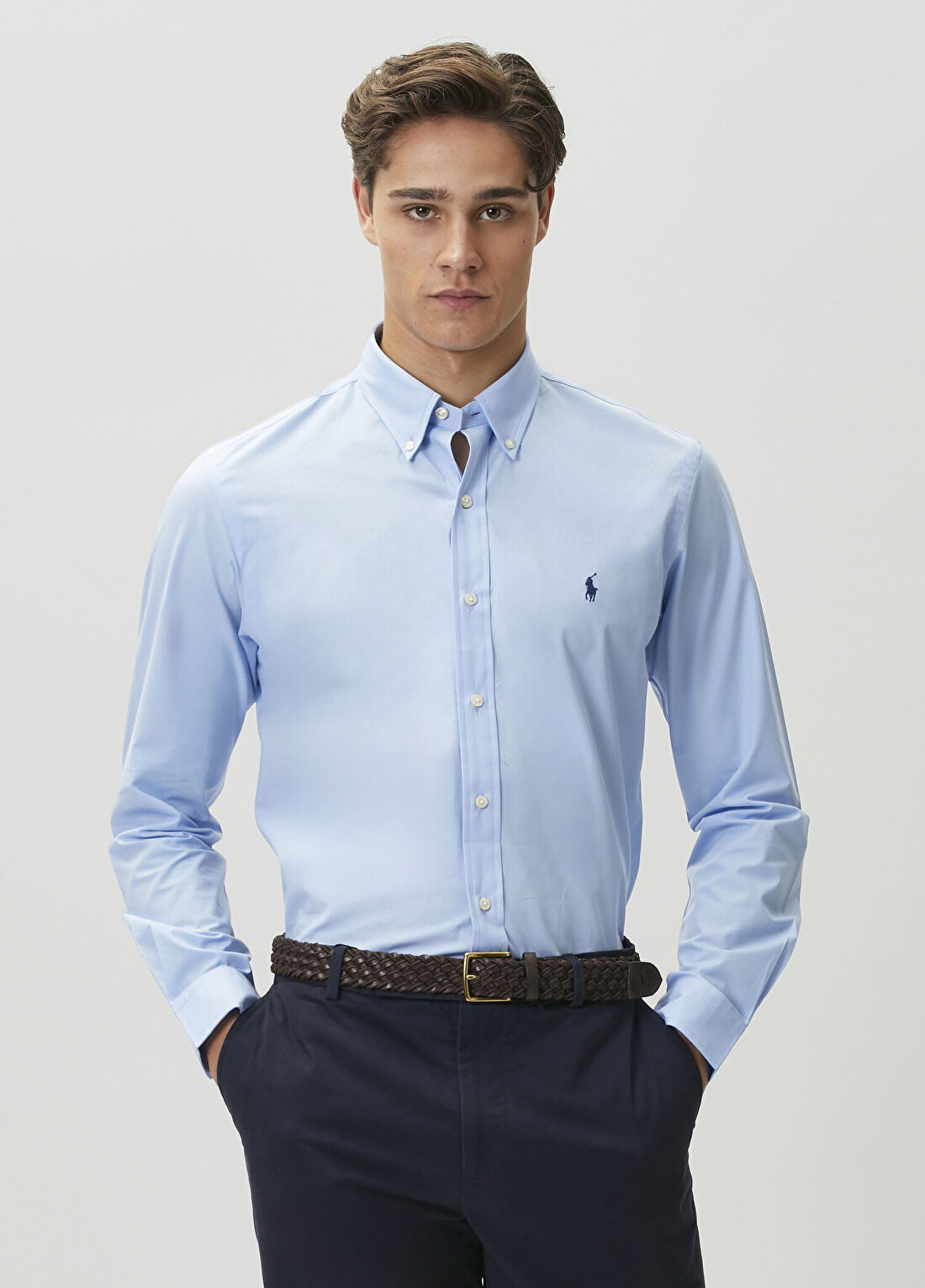Polo Ralph Lauren Custom Fit Mavi Poplin Gömlek