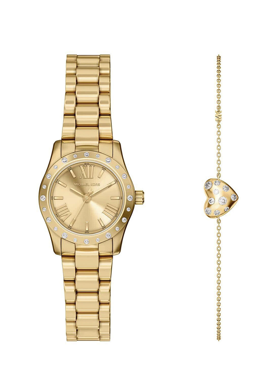 Michael Kors MK4992SET Altın Rengi Çelik Kadın Kol Saati ve Altın Rengi Pirinç Bileklik Seti