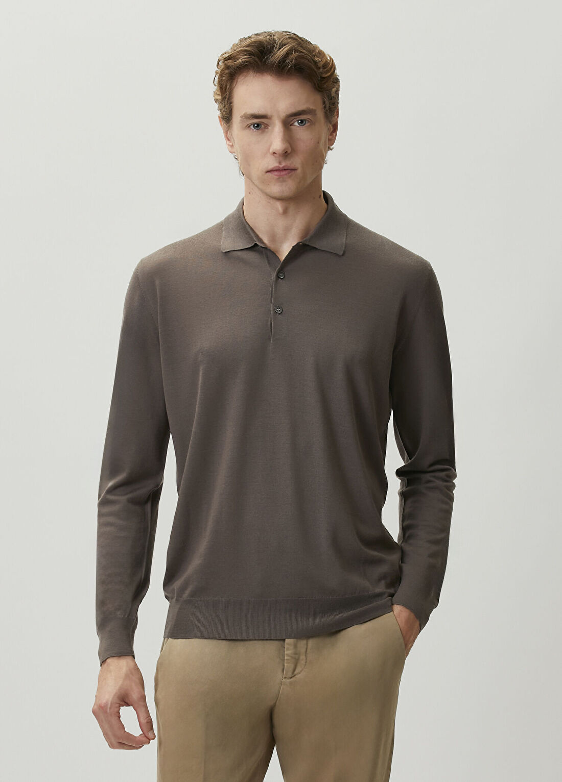 Corneliani Bej Polo Yaka Yün Triko