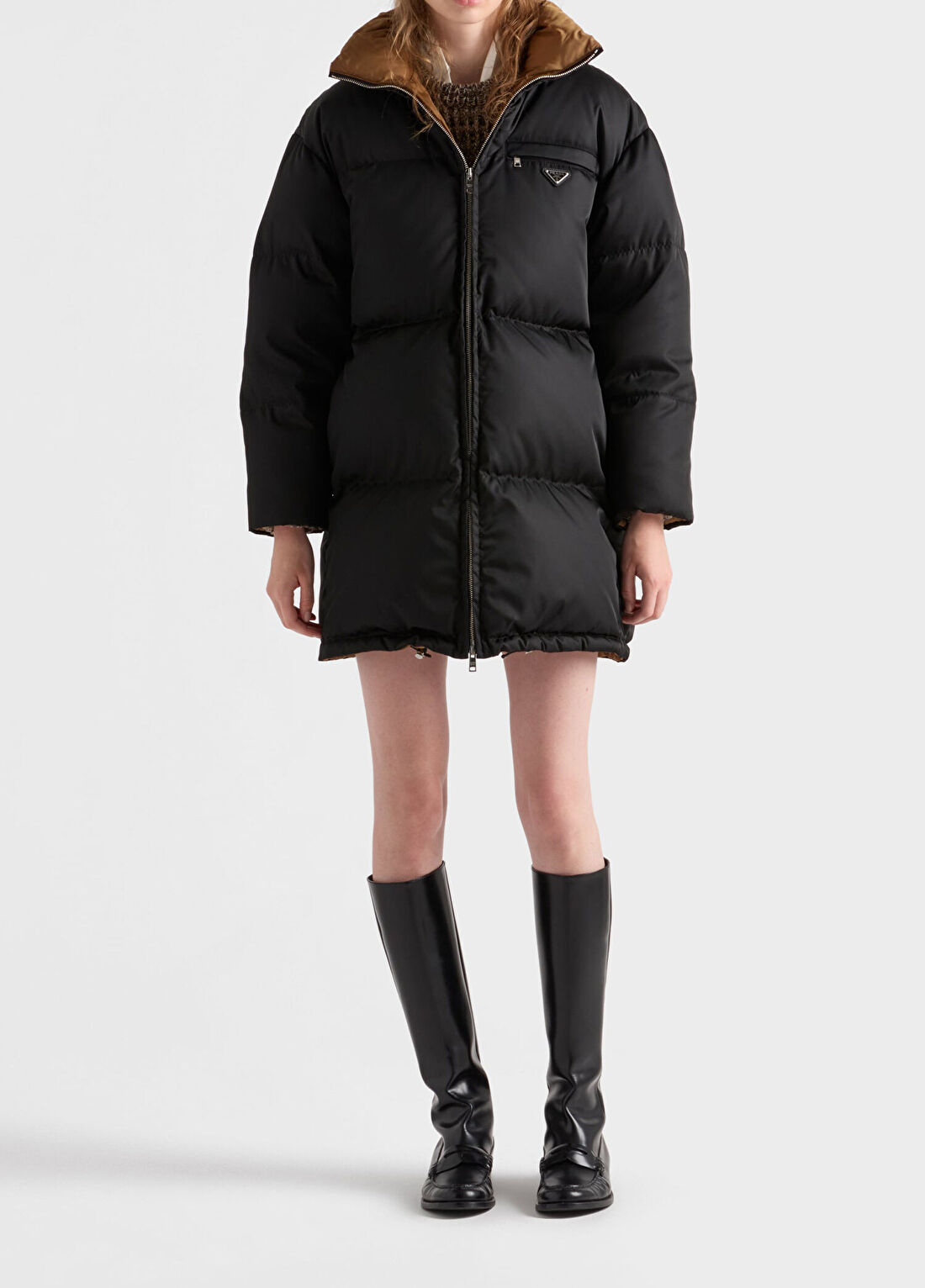 Prada Siyah Re-Nylon Kadın Şişme Mont görsel 2