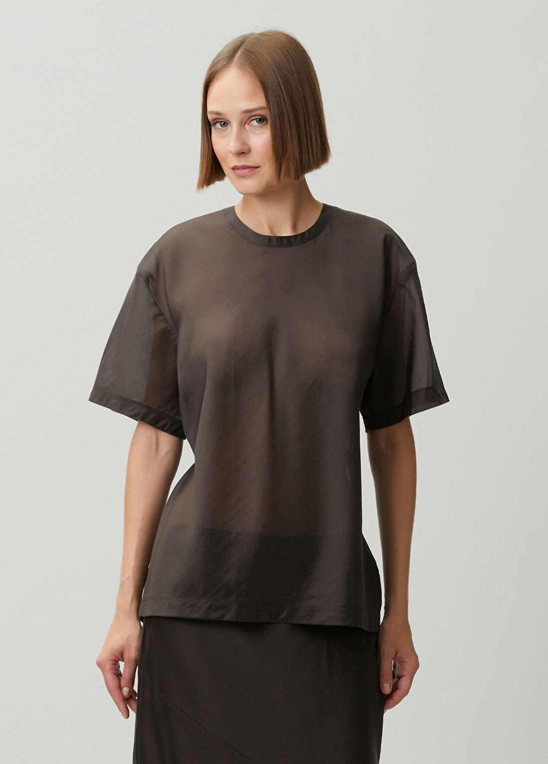 Helmut Lang Relaxed Fit Koyu Gri Bluz
