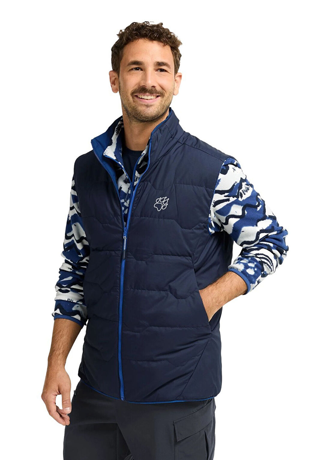 Jack Wolfskin Trail Light 2in1 Lacivert Çift Taraflı Erkek Spor Yelek