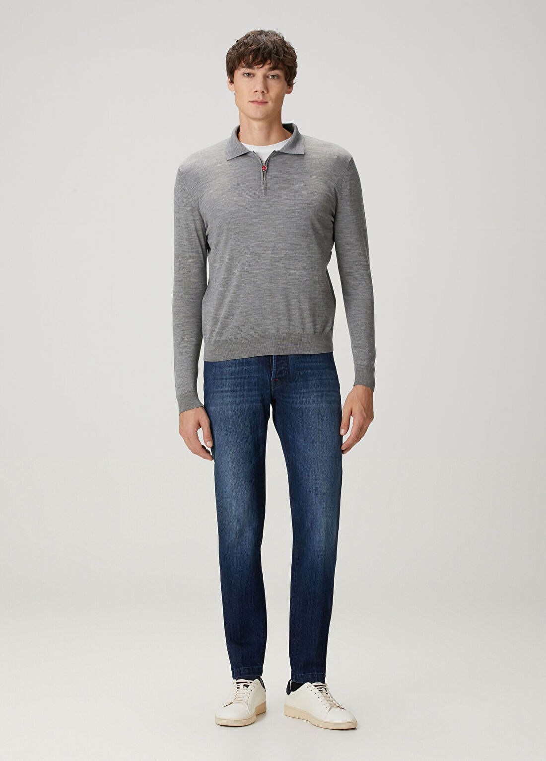 Kiton Koyu Mavi Jean Pantolon