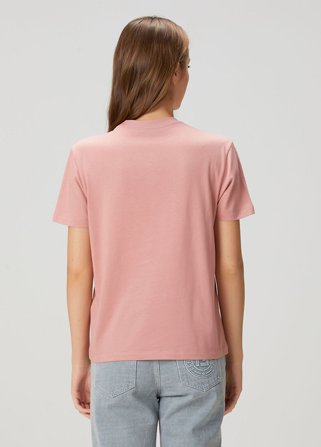 Fendi Regular Fit Pembe Logolu T-shirt görsel 4