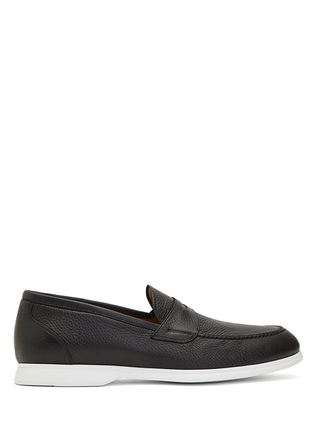 Kiton Siyah Dokulu Erkek Deri Loafer
