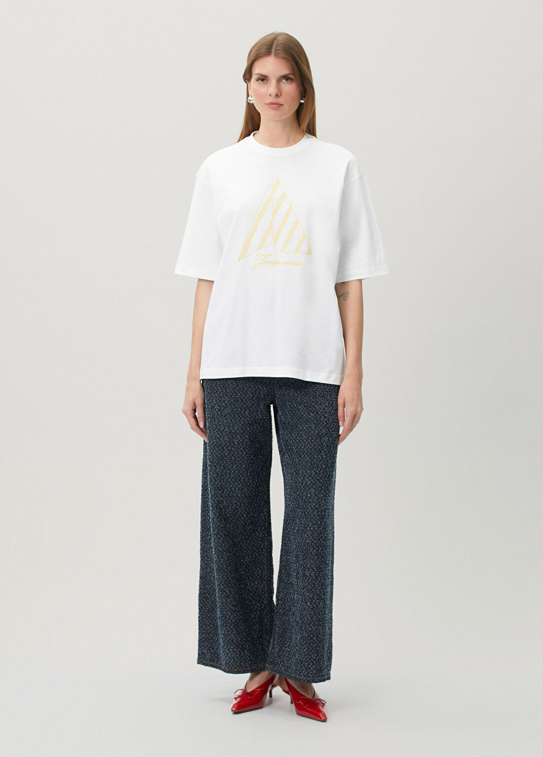 Jacquemus Beyaz Baskılı T-shirt görsel 2