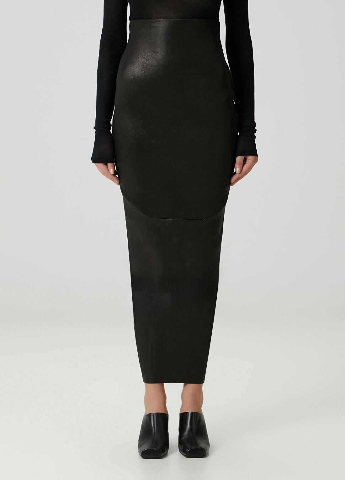 Rick Owens Pillar Maksi Deri Etek görsel 2