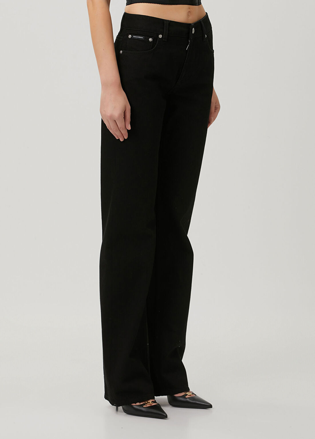 Dolce&Gabbana Siyah Straight Leg Jean Pantolon görsel 3