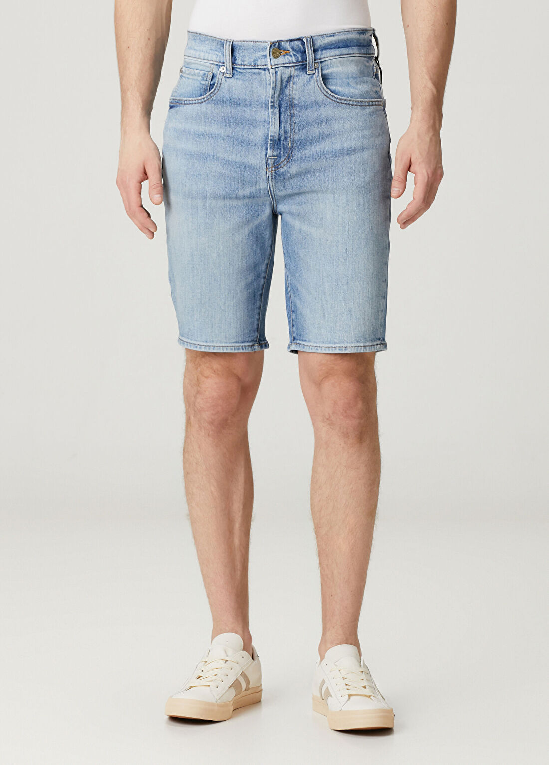 7 For All Mankind Mavi Denim Şort görsel 2