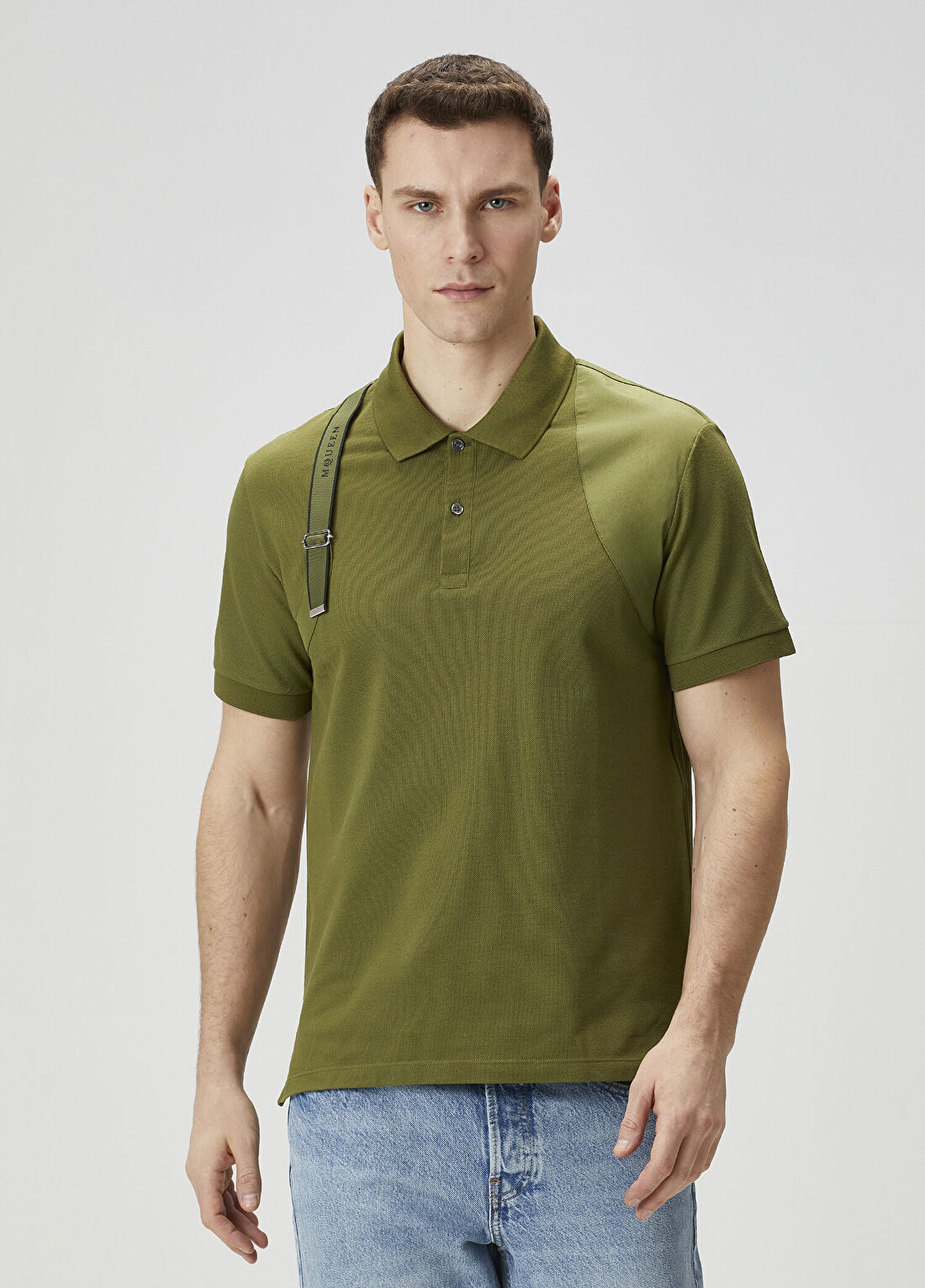 McQueen Harness Haki Polo Yaka T-shirt