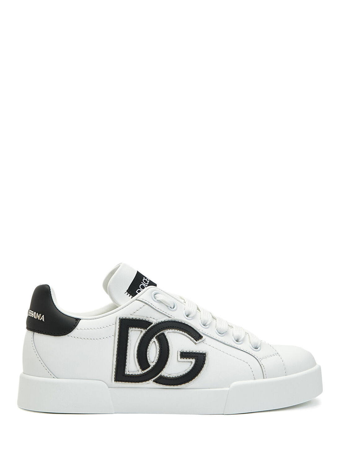 Dolce&Gabbana Portofino Siyah Beyaz Kadın Deri Sneaker