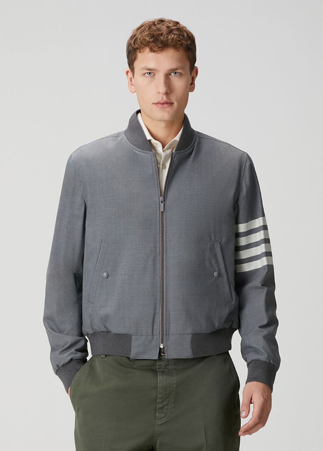 Thom Browne Gri Yün Mont
