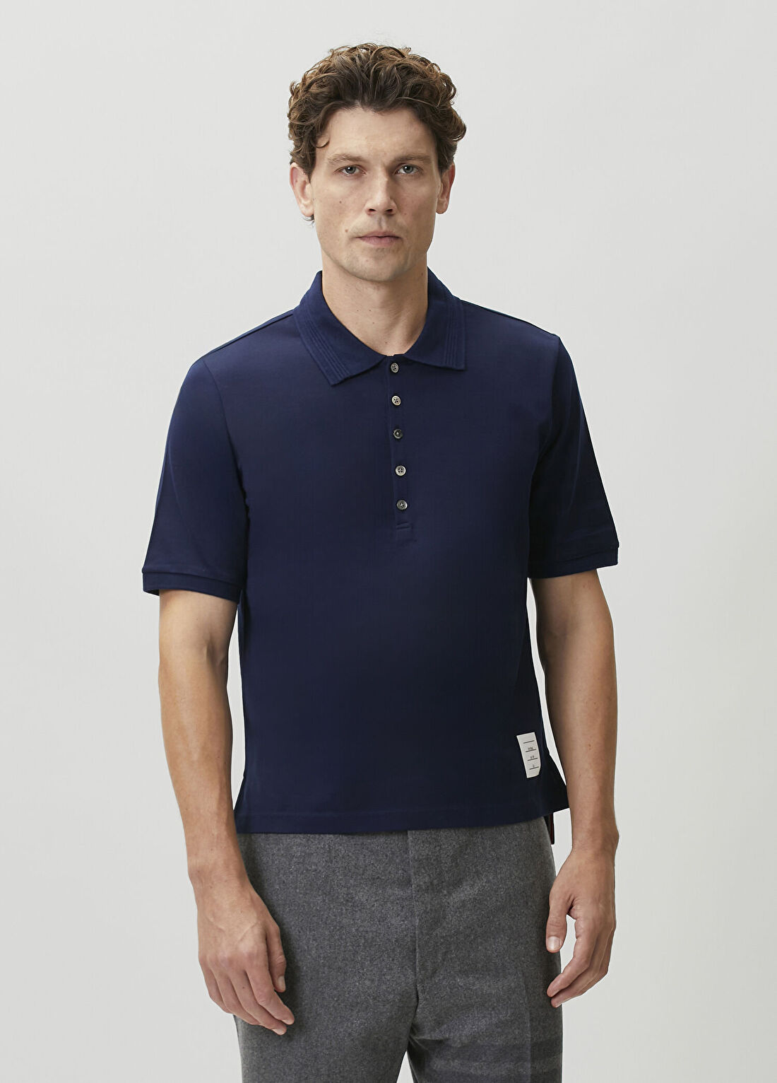 Thom Browne Lacivert Polo Yaka T-shirt