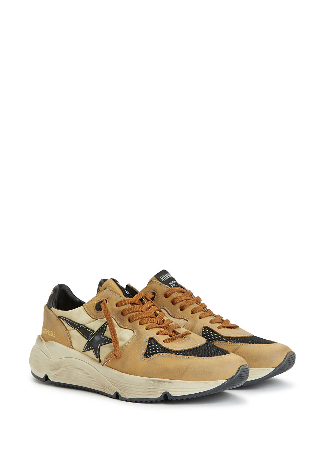 Golden Goose Running Sole Bej Erkek Deri Sneaker görsel 2