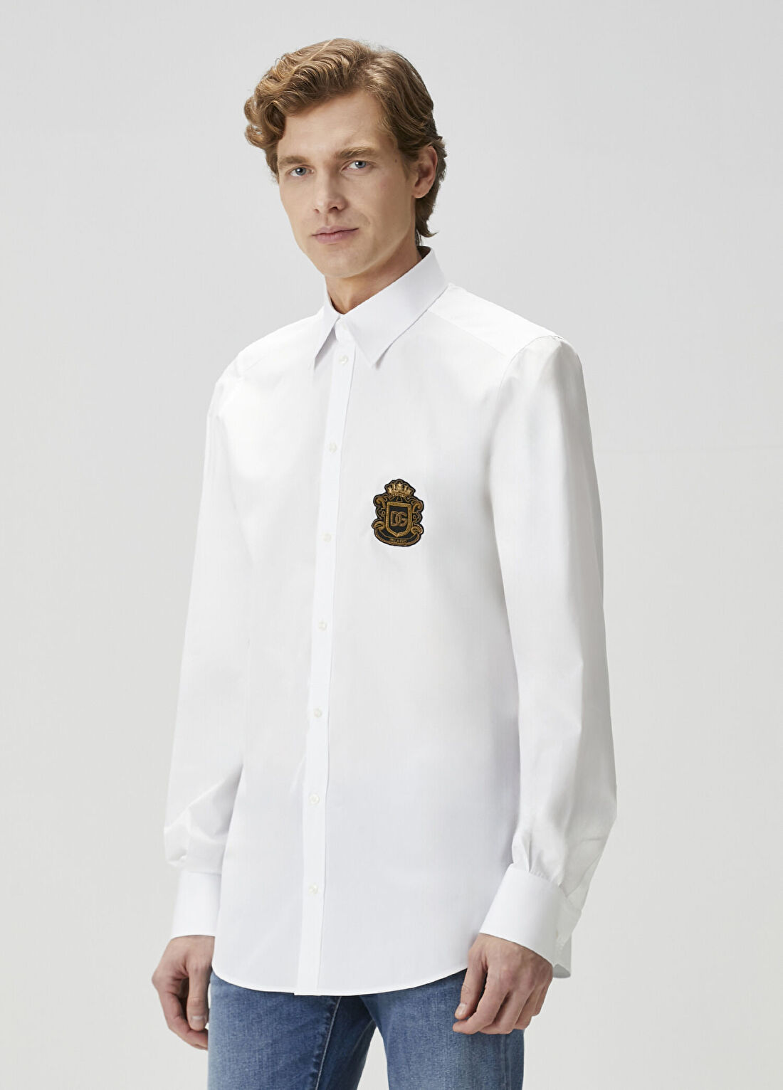 Dolce&Gabbana Beyaz Logo Patchli Gömlek görsel 3