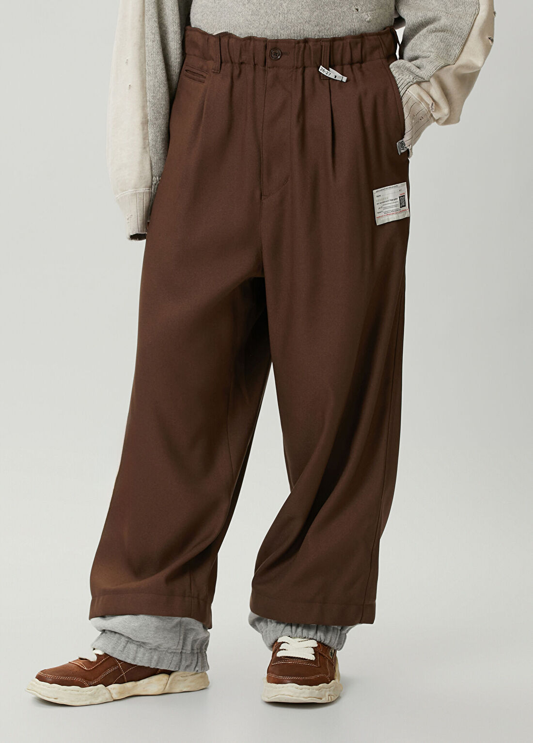 Maison Mihara Yasuhiro Kahverengi Garni Detaylı Twill Pantolon görsel 2