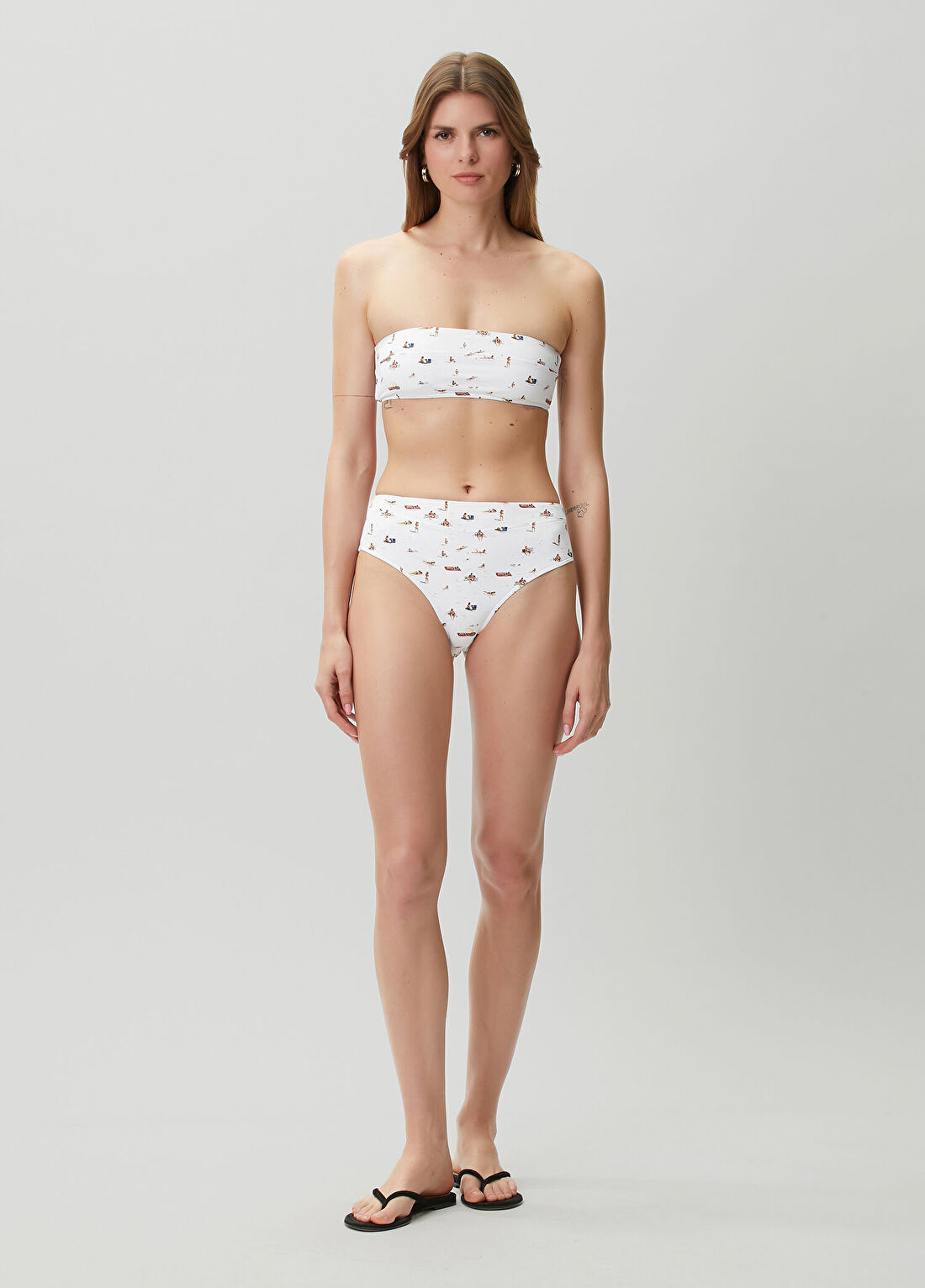 Latitid Stephanie Beyaz Desenli Bikini Takımı