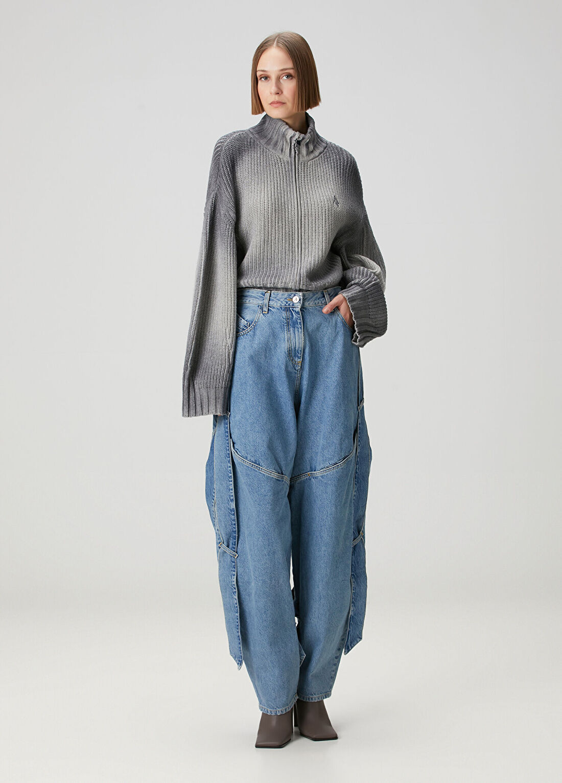 The Attico Mavi Baggy Kargo Jean Pantolon