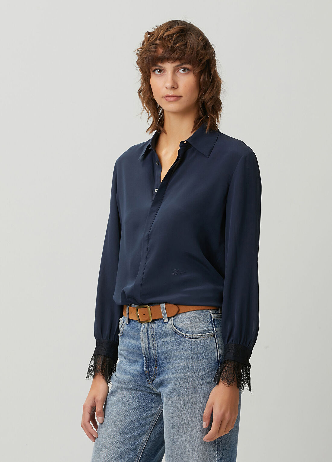 Zadig&Voltaire Thely Lacivert İpek Gömlek