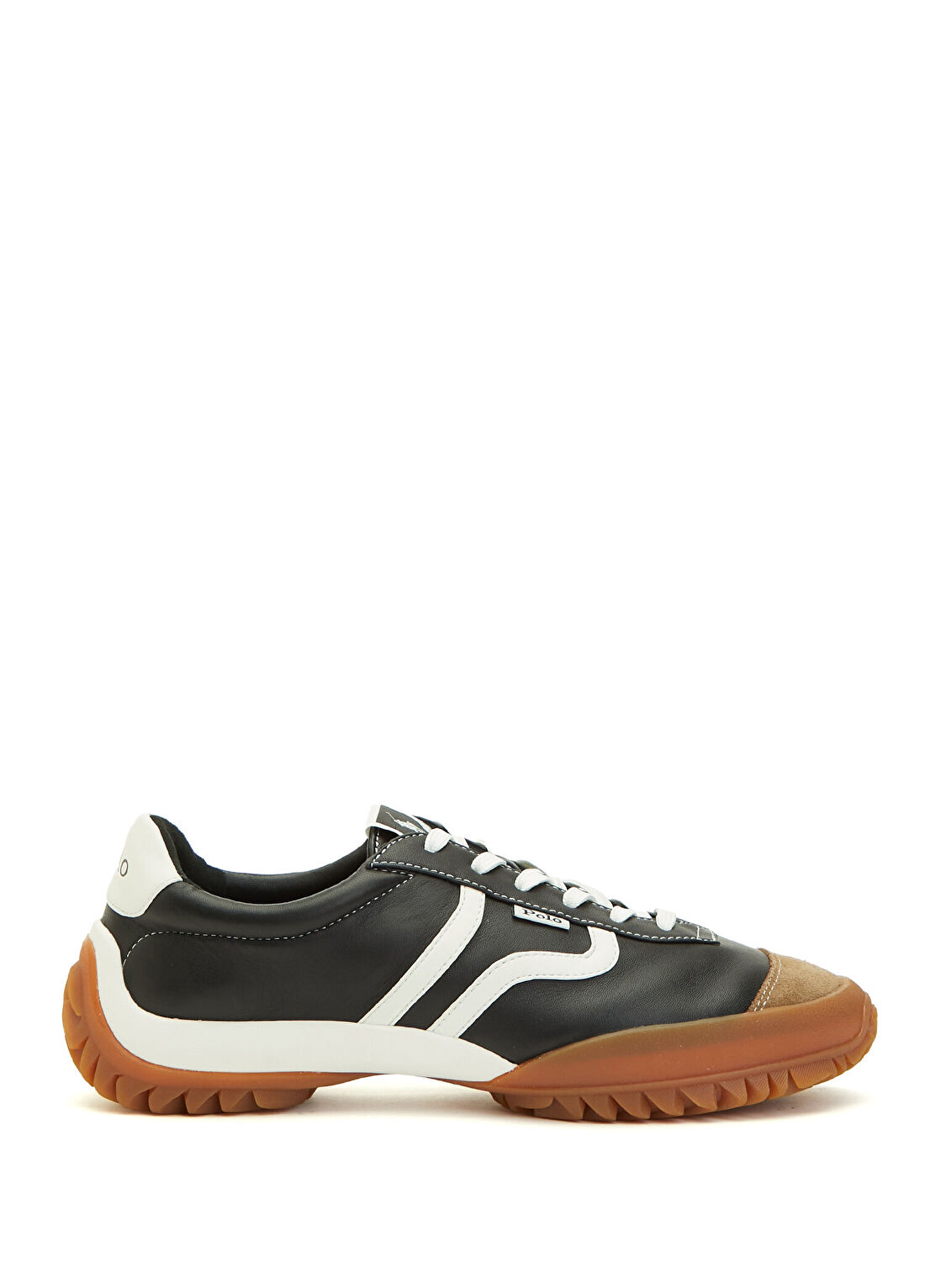 Polo Ralph Lauren Tread Siyah Beyaz Kadın Deri Sneaker