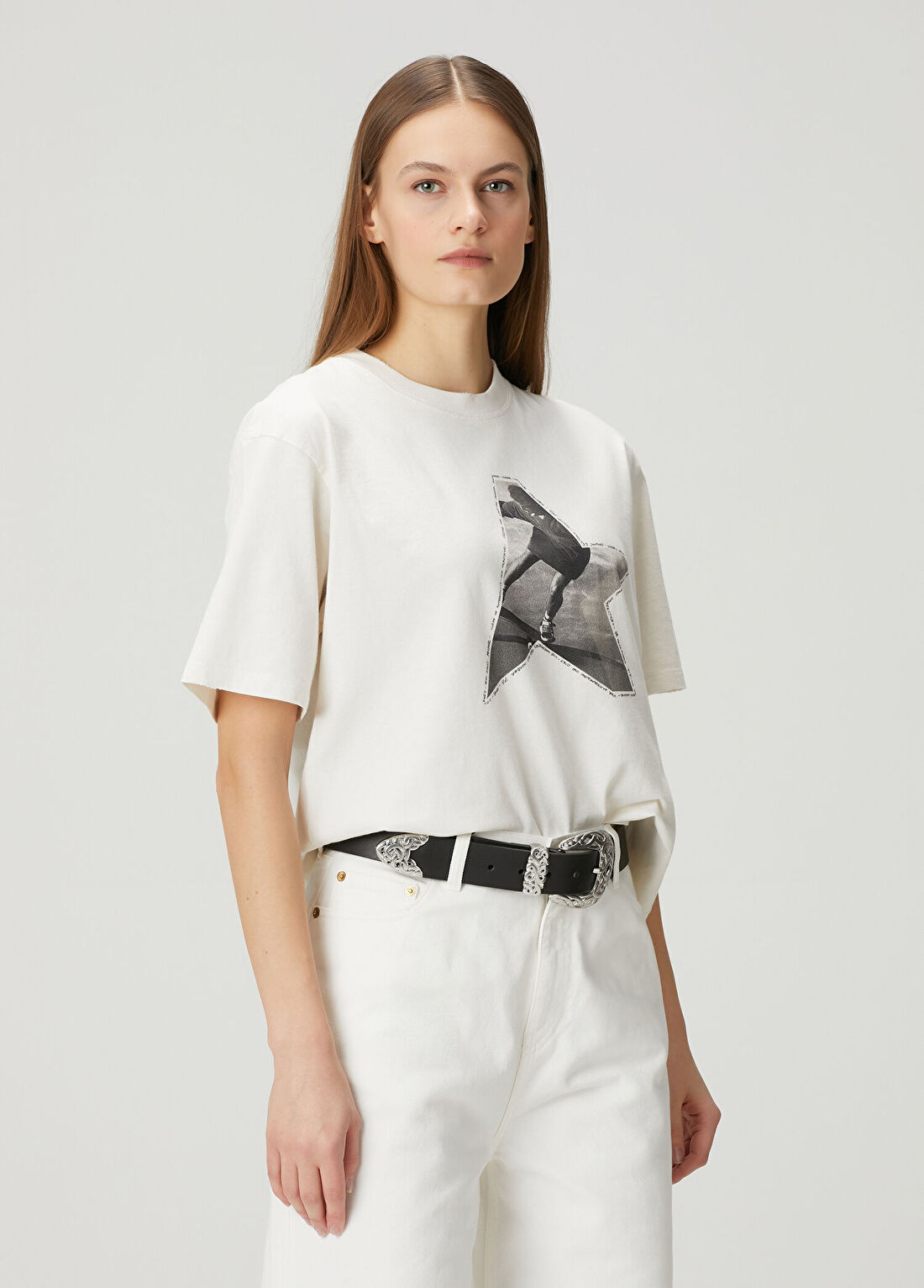 Golden Goose Ekru T-shirt görsel 3