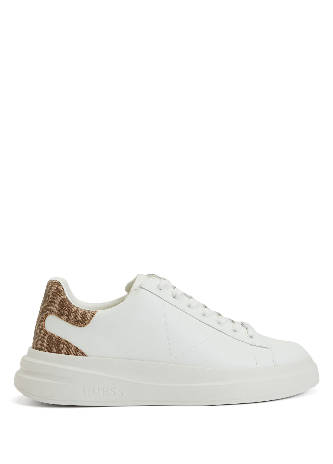 Guess Elba Bej Beyaz Erkek Deri Sneaker