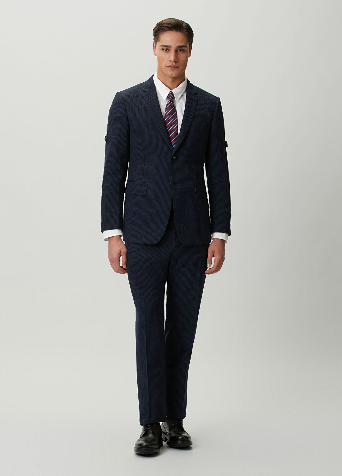 Thom Browne Lacivert Gofreli Yün Pantolon