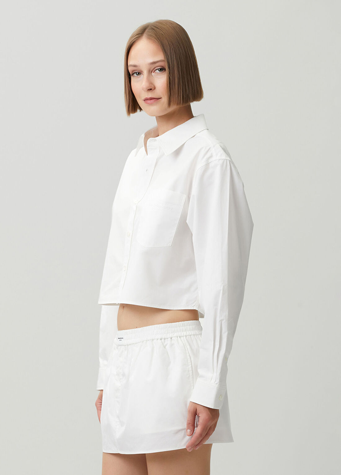Alexander Wang Beyaz Crop Gömlek görsel 3