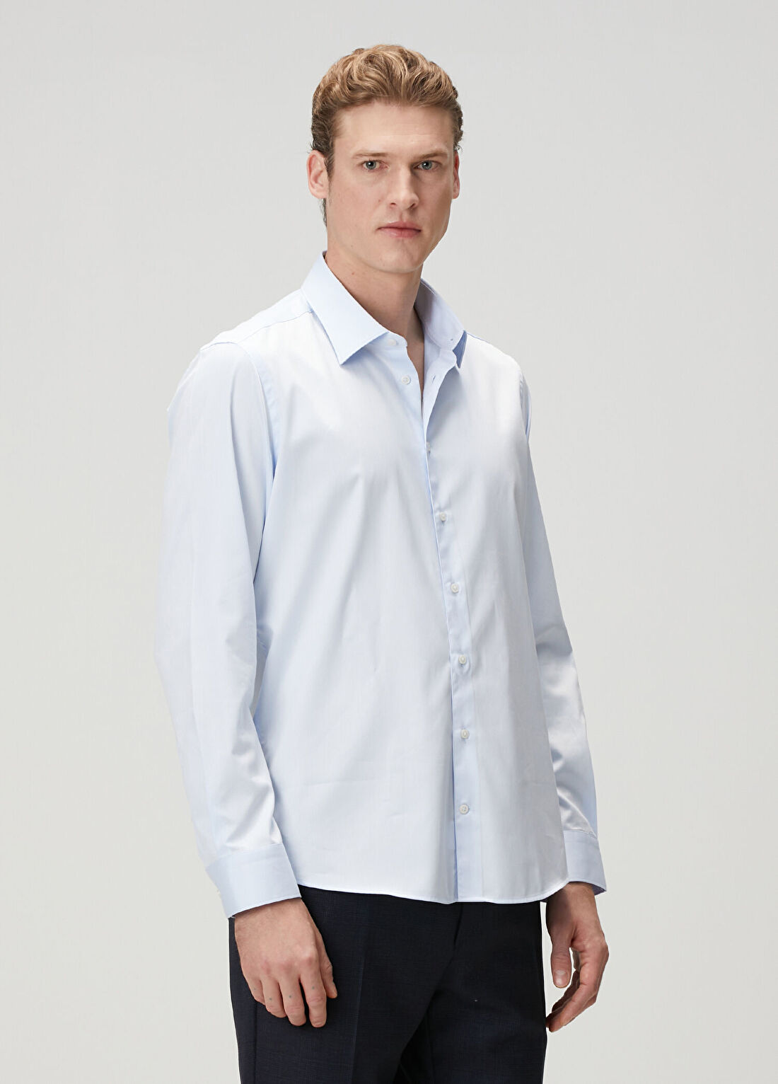 Beymen Bes Custom Fit Mavi Gömlek görsel 4