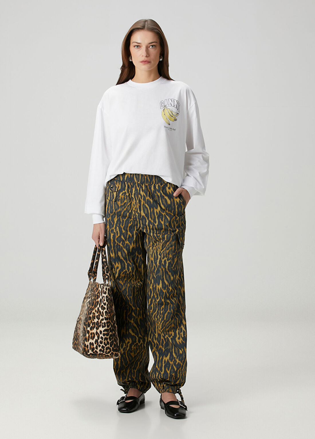 Ganni Leopar Desenli Pantolon