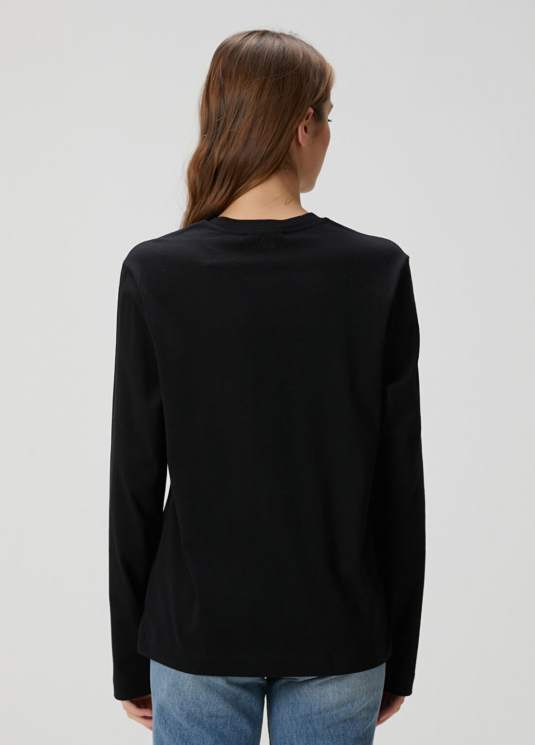Ami Paris Siyah Uzun Kol T-shirt görsel 4