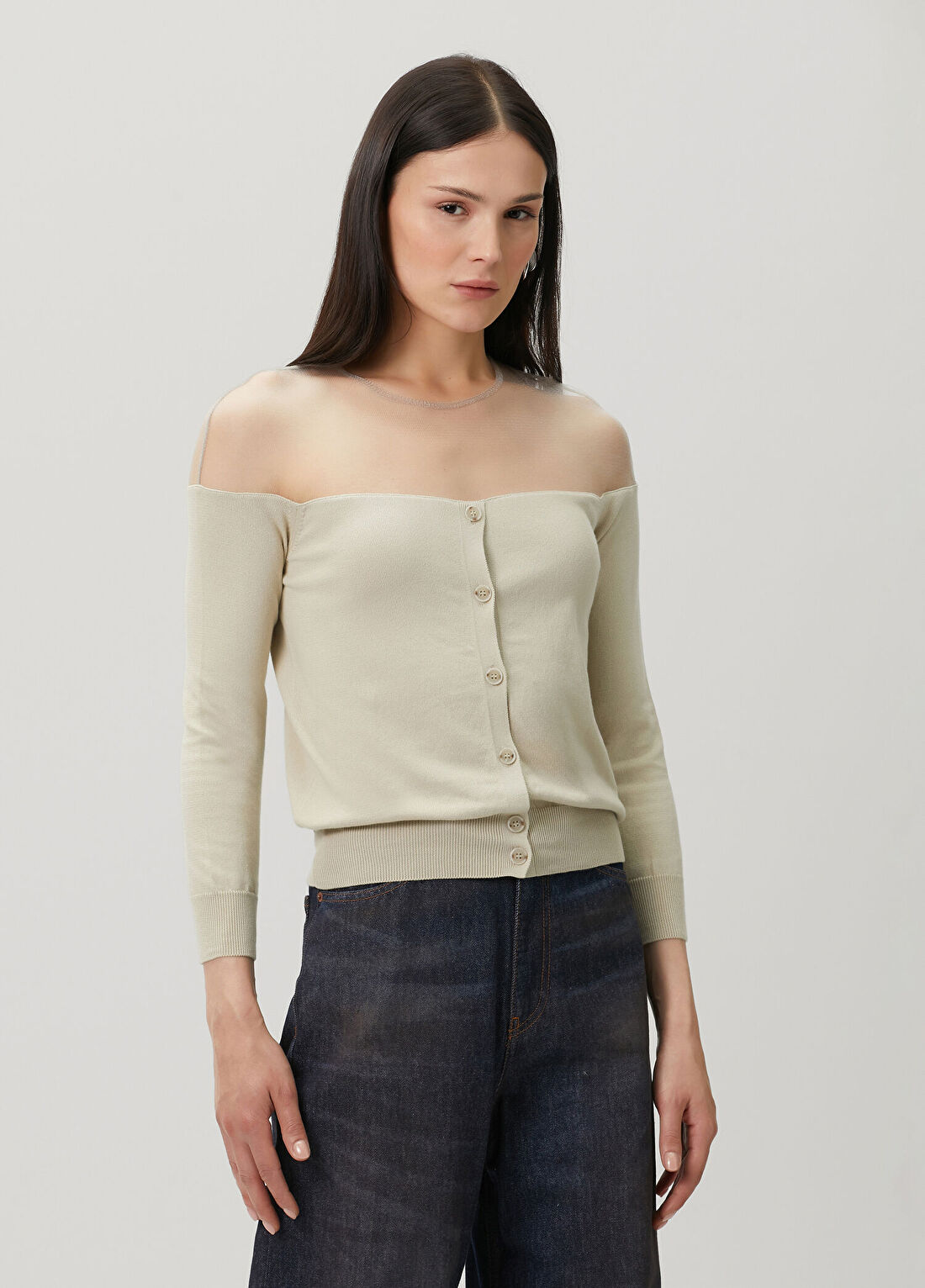 MM6 Maison Margiela Bej Transparan Hırka görsel 3