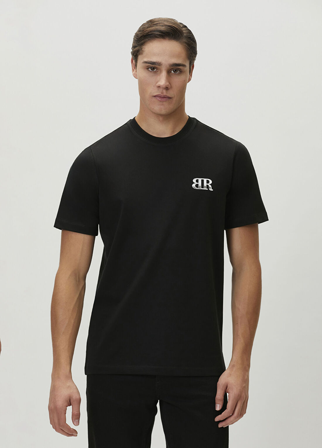 Bernotti Siyah Kask Baskılı T-shirt