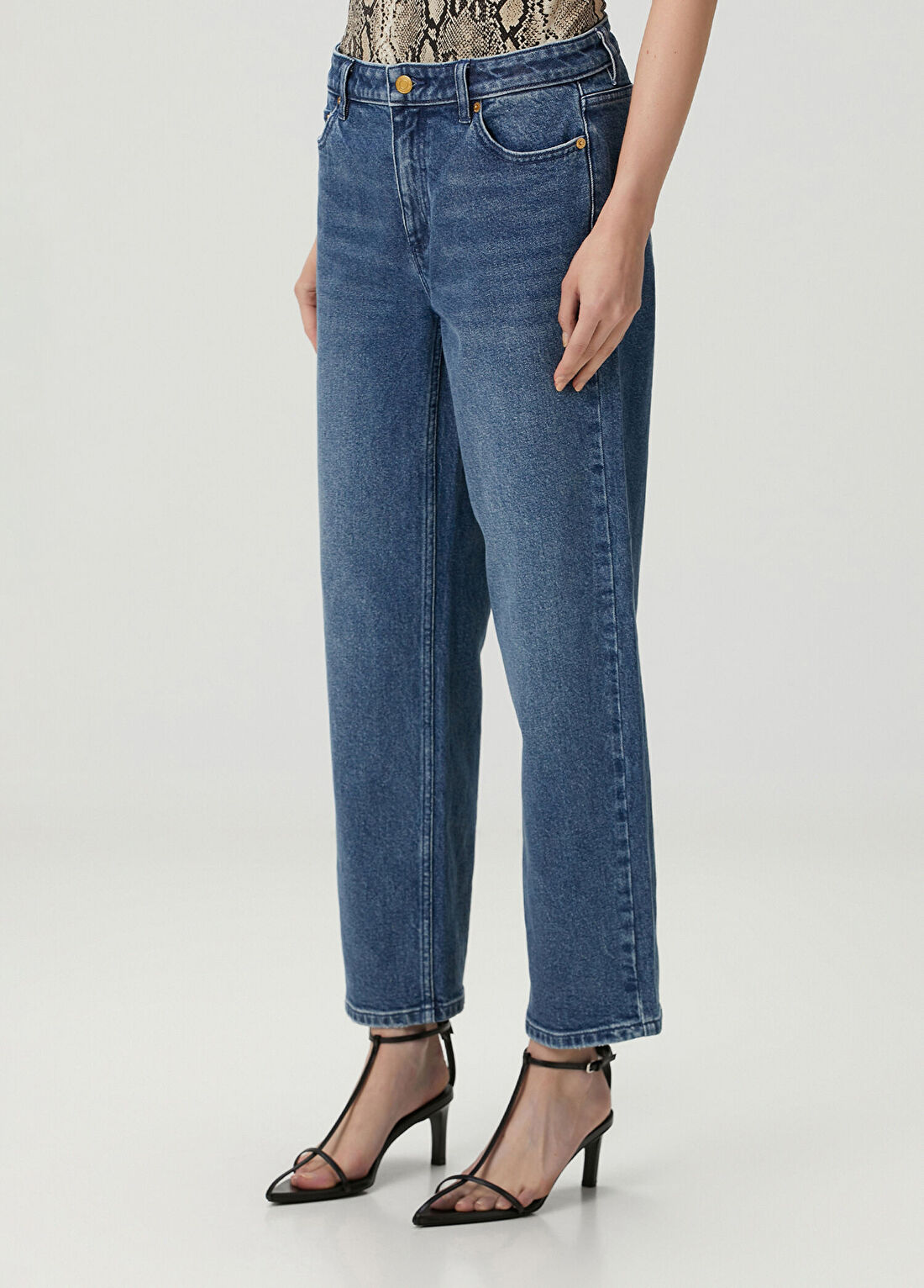 Michael Michael Kors Mavi Straight Leg Jean Pantolon görsel 2