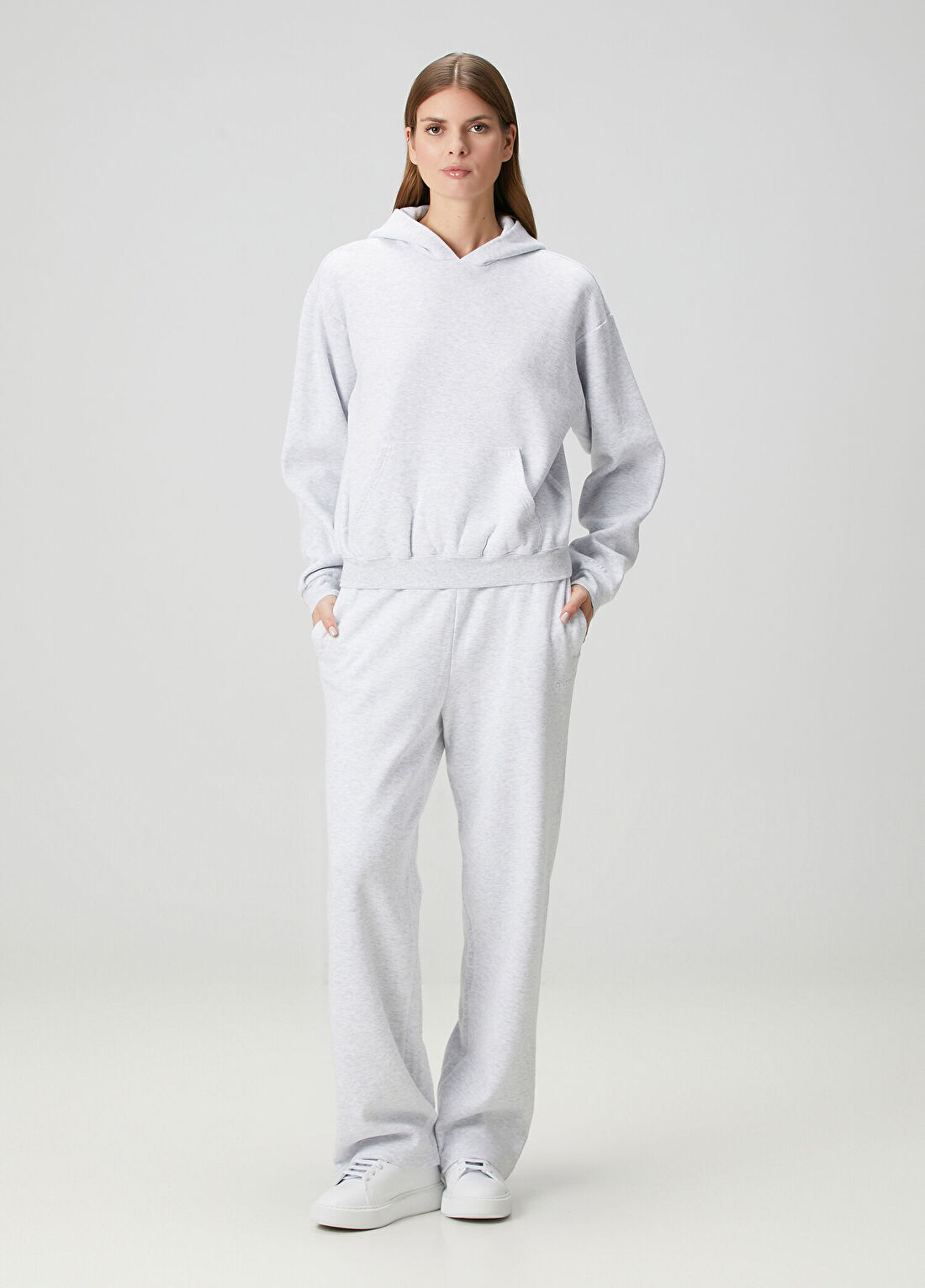 Skims Classic Gri Kapüşonlu Sweatshirt görsel 2