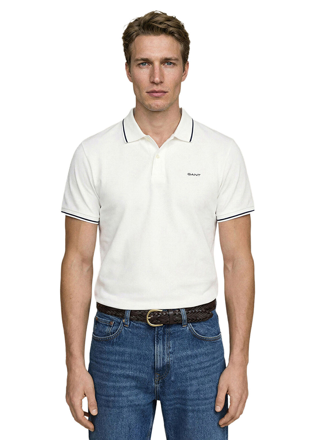 Gant Beyaz Regular Fit Polo Yaka Kısa Kollu Erkek T-Shirt