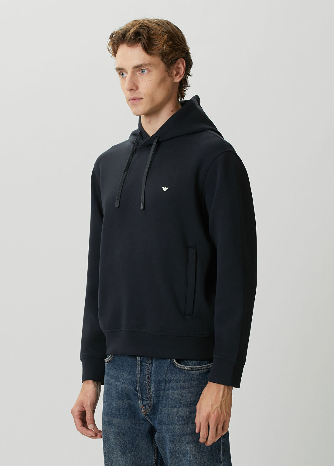 Emporio Armani Lacivert Kapüşonlu Sweatshirt görsel 3