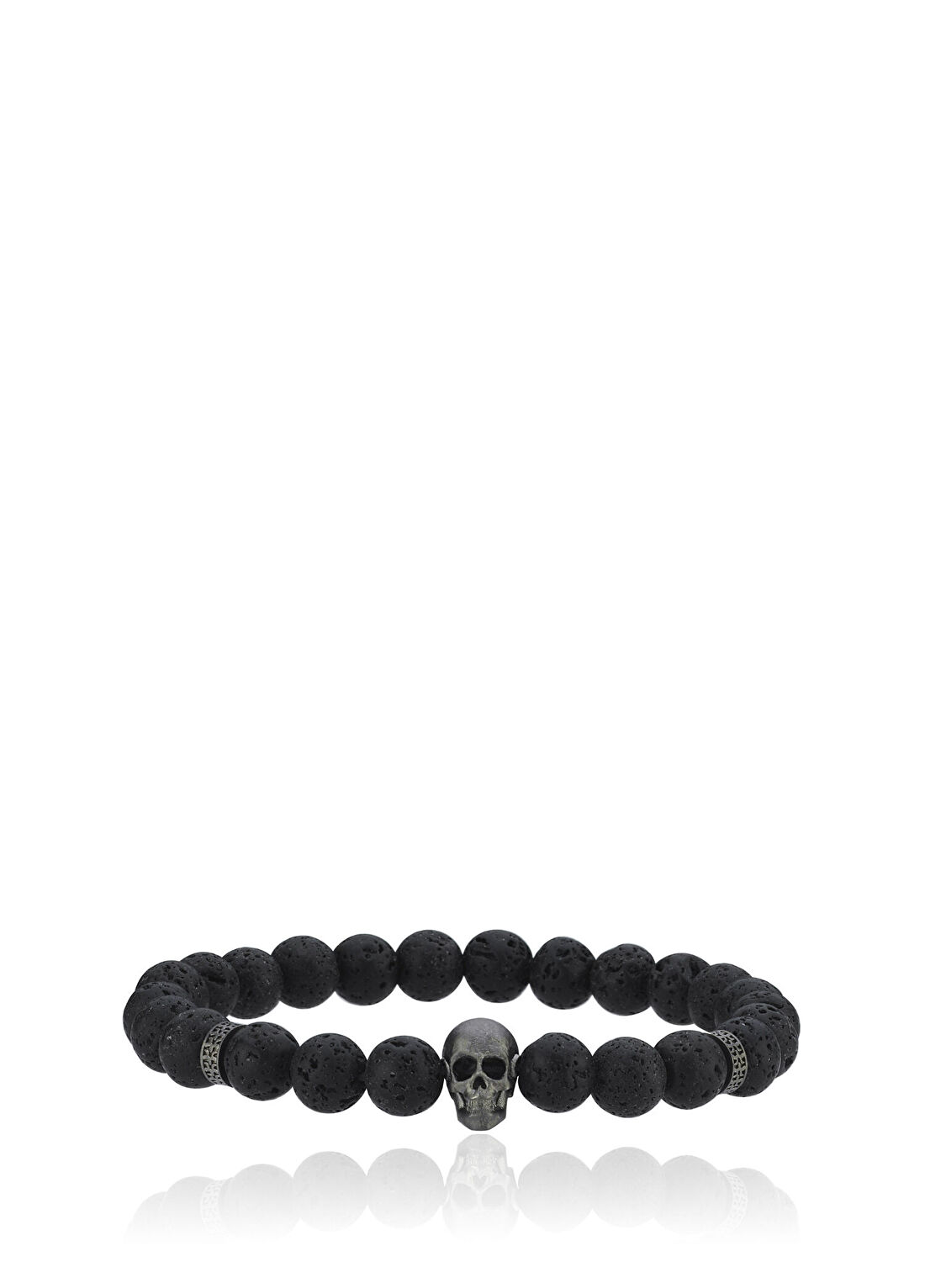 Melie Jewelry Skull Lav Taşı 925 Ayar Gümüş Erkek Bileklik
