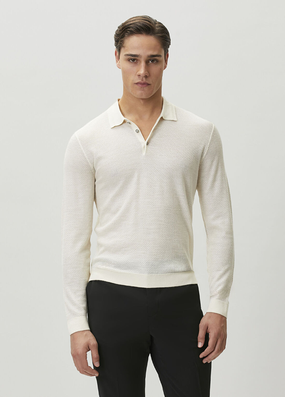 John Varvatos Kırık Beyaz Polo Triko
