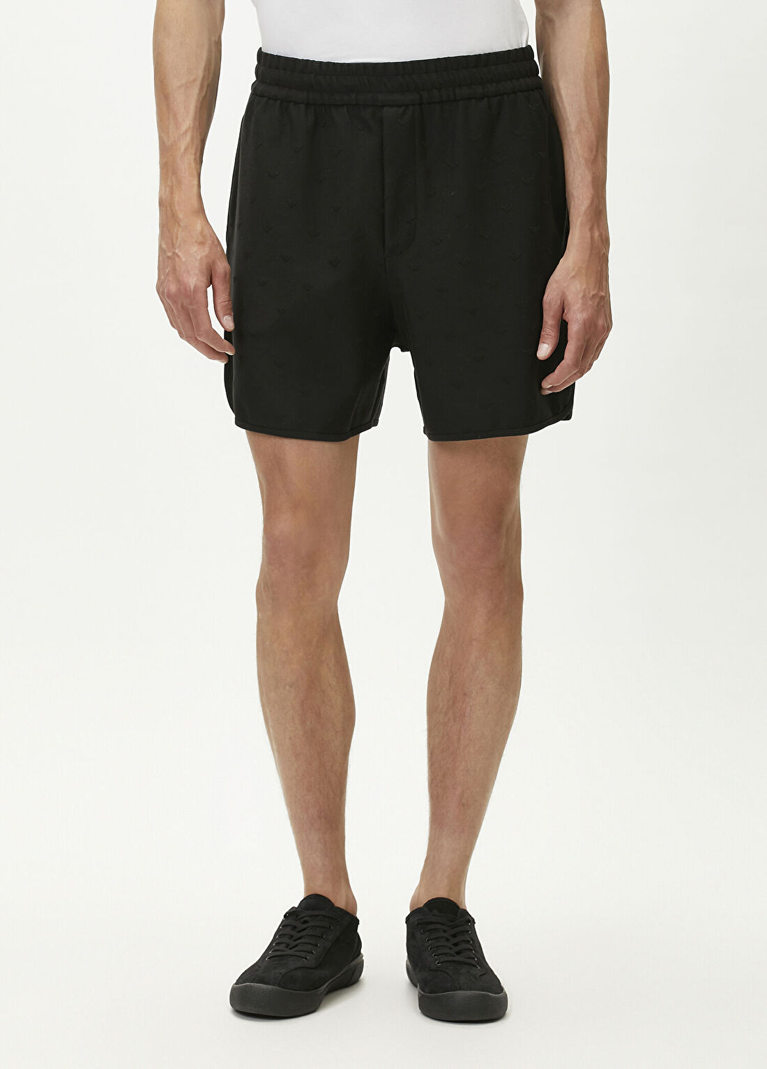 Emporio Armani Siyah Logo Desenli Bermuda görsel 2