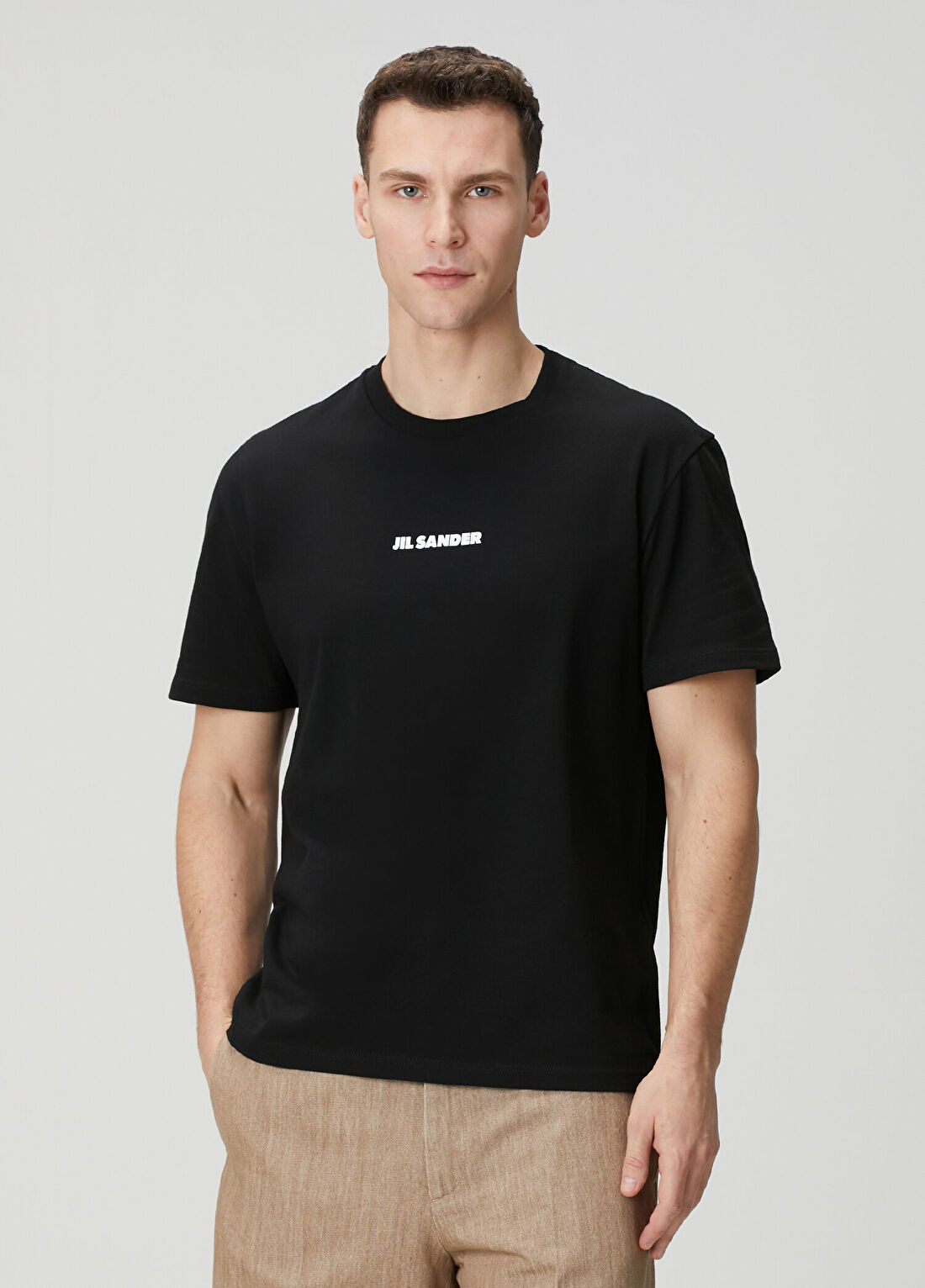 Jil Sander Siyah Logo Baskılı T-shirt