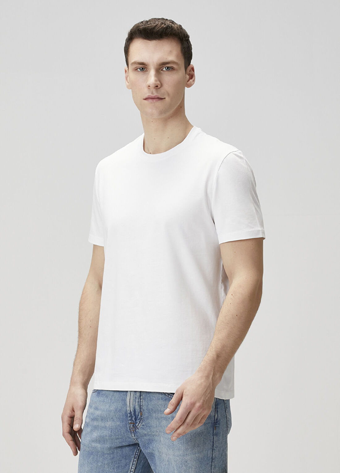 7 For All Mankind Beyaz Basic T-shirt görsel 3