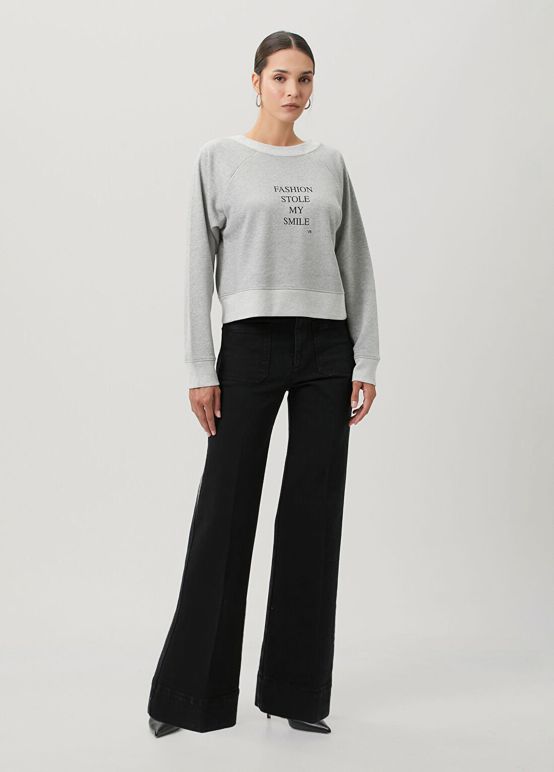 Victoria Beckham Alina Flared Siyah Jean Pantolon