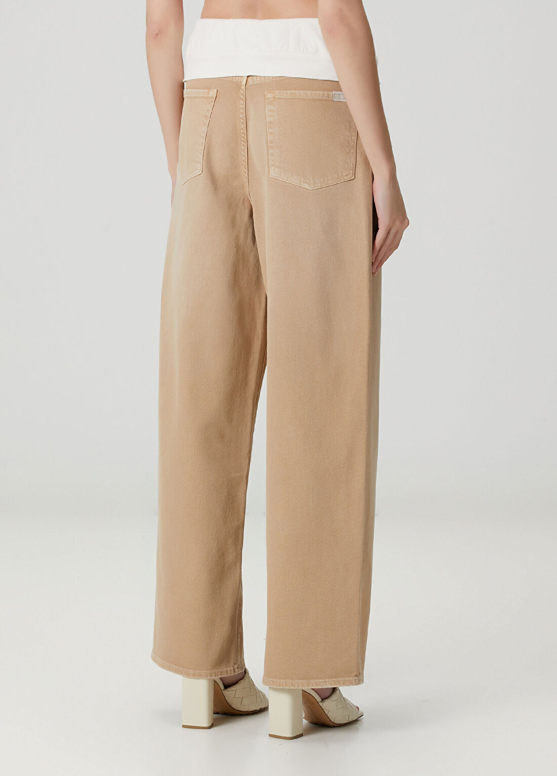 7 For All Mankind Açık Kahve Wide Leg Jean Pantolon görsel 4