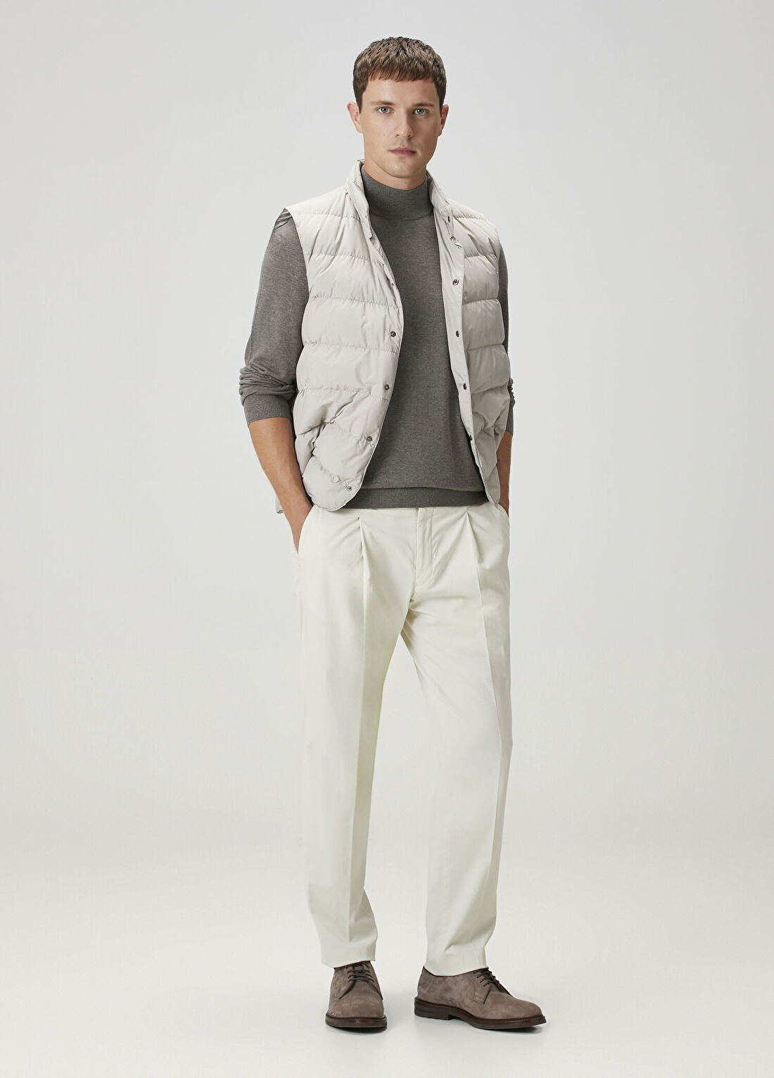 Beymen Collection Bej İnce Kapitone Yelek görsel 3